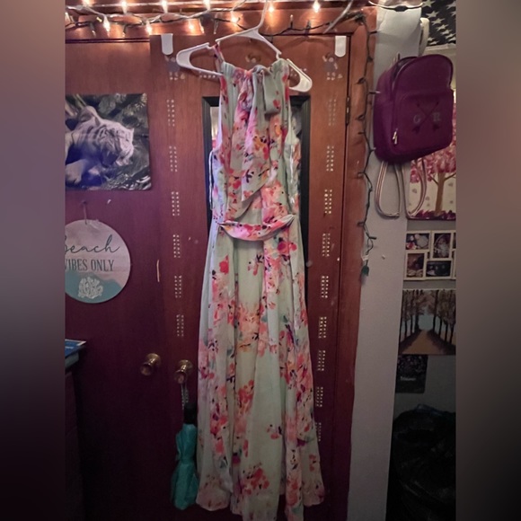 Teal floral dress - Picture 3 of 3